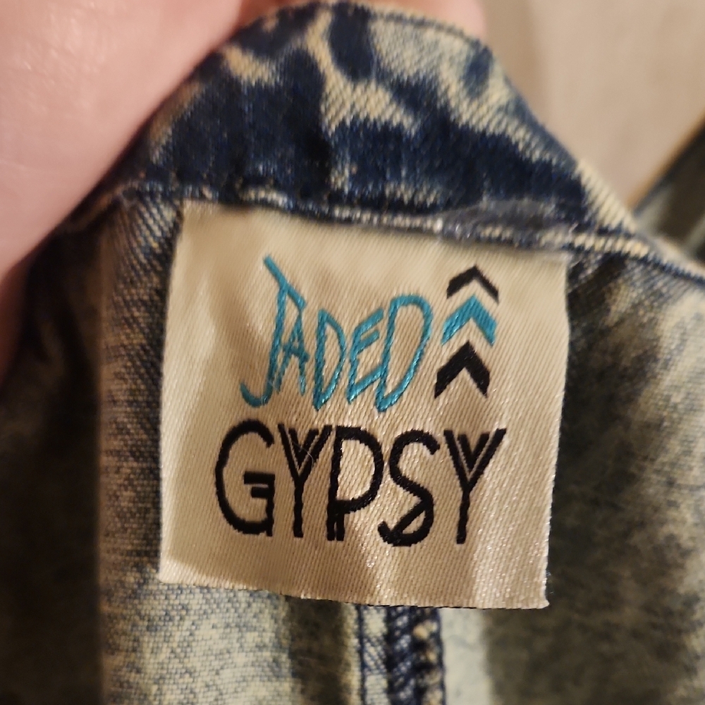 Casual Blue Denim Overalls Jaded Gypsy One Size - Picture 2 of 4